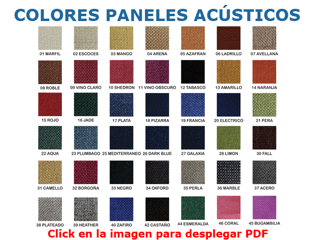 Colores Paneles Acústicos
