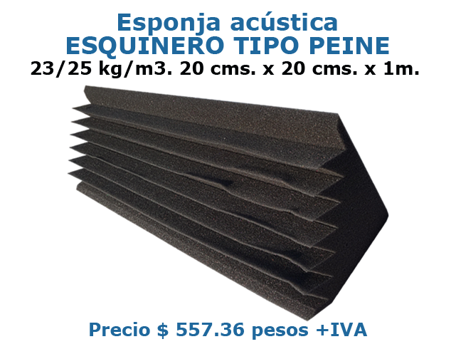 Esponja acústica ESQUINERO TIPO PEINE O ACANALADA